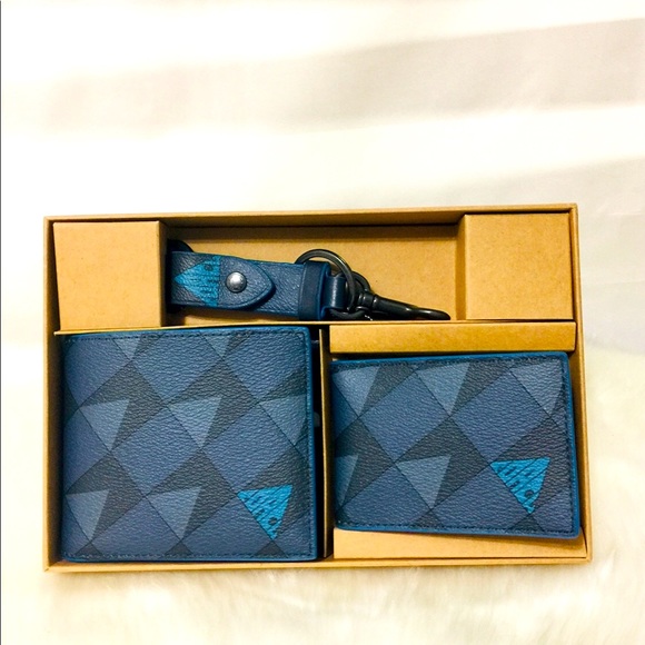 NWT Coach boxed 3 in 1 Navy Wallet gift Set - Picture 4 of 9